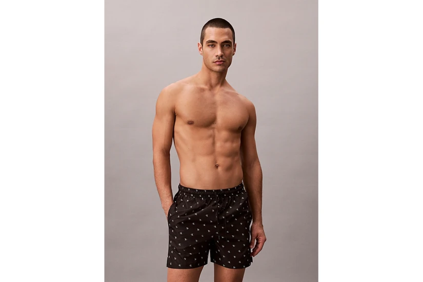 Calvin Klein Solid Swim Ανδρικό Μαγιό Σορτς Μαύρο, Λευκό