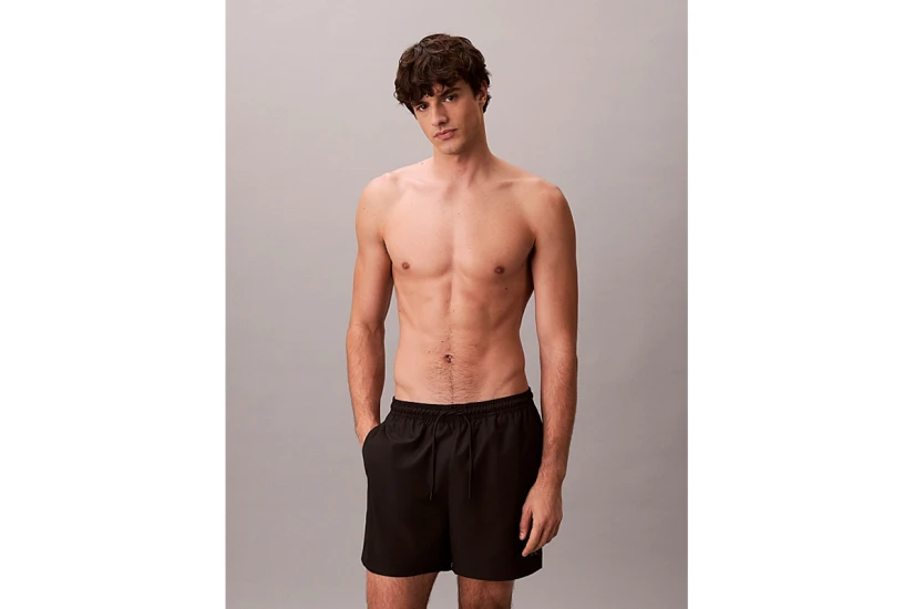 Calvin Klein Monogram Medium Drawstring Ανδρικό Μαγιό Σορτς Μαύρο