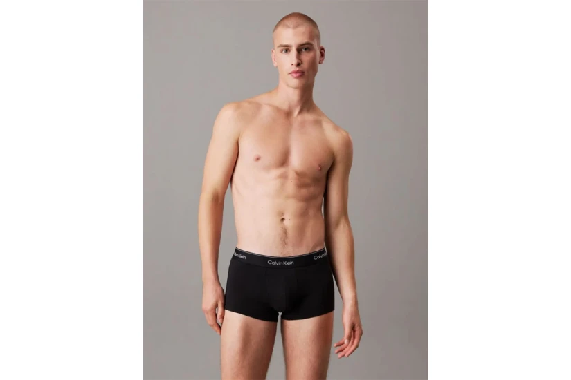 Calvin Klein Icon Cotton Stretch Low Rise Μπόξερ Μαύρα 3-Τεμάχια