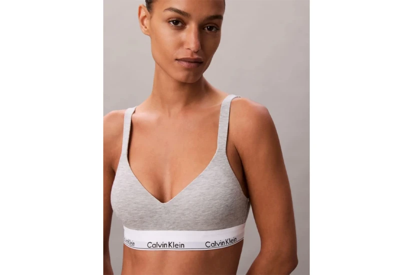 Calvin Klein Icon Cotton Modal Lift Γυναικείο Bralette Γκρι, Λευκό
