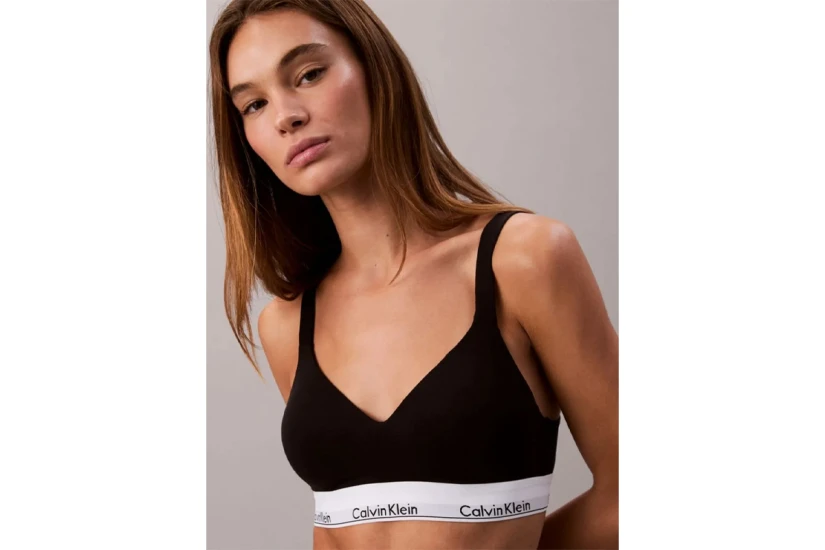 Calvin Klein Icon Cotton Modal Lift Γυναικείο Bralette Μαύρο, Λευκό