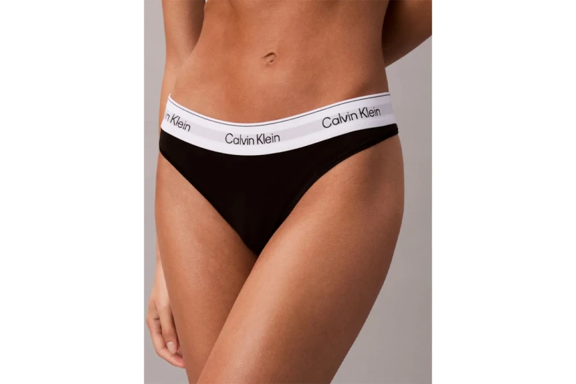 Calvin Klein Icon Cotton Modal Γυναικείο Εσώρουχο String Μαύρο, Λευκό