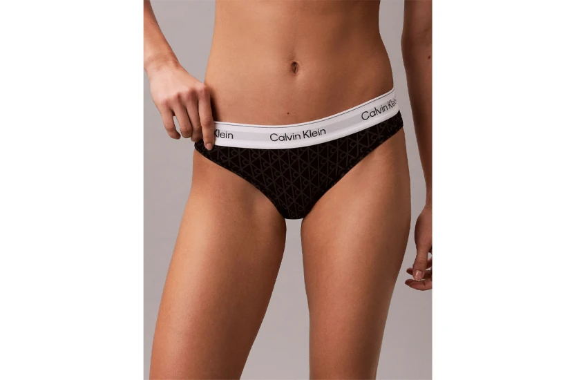 Calvin Klein Icon Cotton Modal Γυναικείο Εσώρουχο Σλιπ Μαύρο, Λευκό