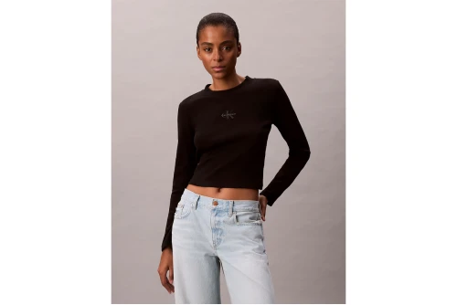 Calvin Klein Monologo Baby Μπλούζα Με Λαιμόκοψη Γυναικεία (LV047A803G UB1)