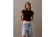 Calvin Klein Γυναικείο Κοντομάνικο Crop Top Μαύρο