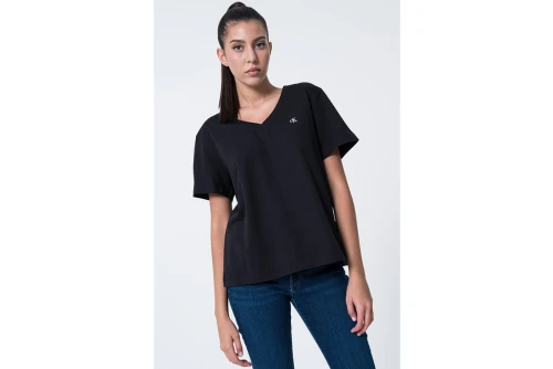 Calvin Klein Relaxed Monogram V-Neck T-Shirt Γυναικείο (LV047B205G UB1)