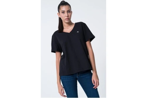 Calvin Klein Relaxed Monogram V-Neck T-Shirt Γυναικείο (LV047B205G UB1)