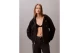 Calvin Klein French Terry Γυναικεία Ζακέτα με Κουκούλα Μαύρη