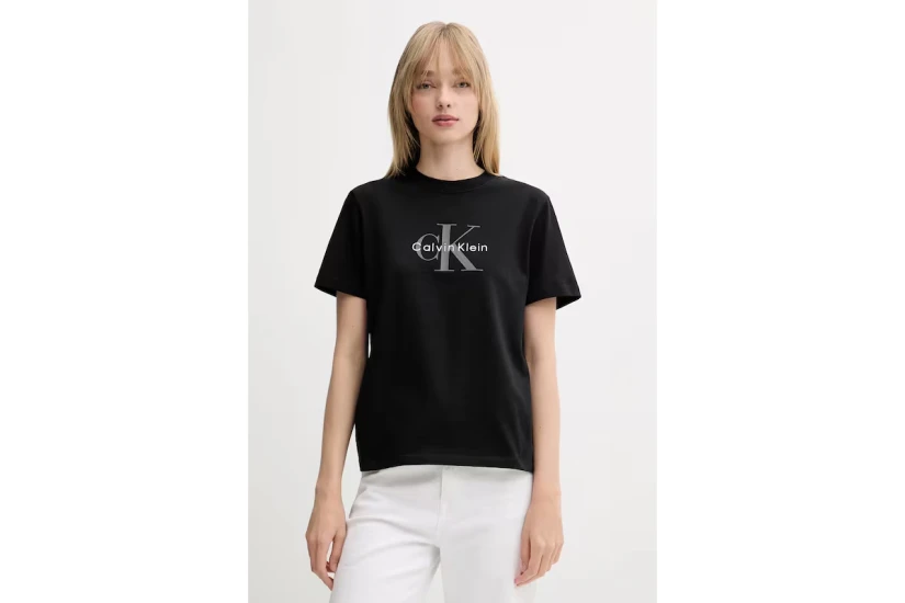 Calvin Klein Monogram Logo Γυναικείο Κοντομάνικο T-Shirt Μαύρο