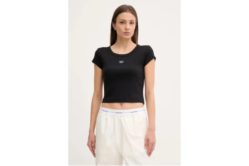 Calvin Klein Slim Ribbed Cotton Badge T-Shirt Γυναικείο (LV047C200G UB1)