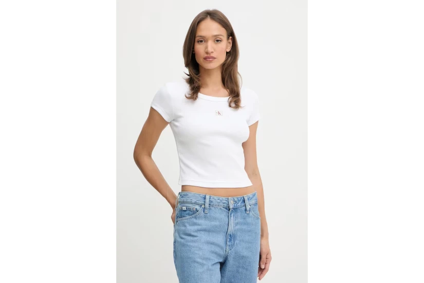 Calvin Klein Cotton Stretch Rib Baby Γυναικείο Κοντομάνικο T-Shirt