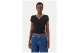 Calvin Klein Γυναικεία Κοντομάνικη Μπλούζα Rib Μαύρη
