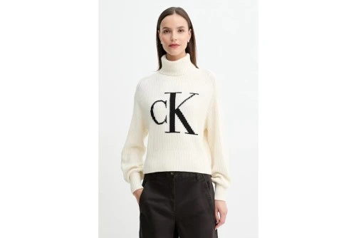 Calvin Klein Contrast Logo Turtleneck Πουλόβερ Γυναικείο (LV047D349G 101)