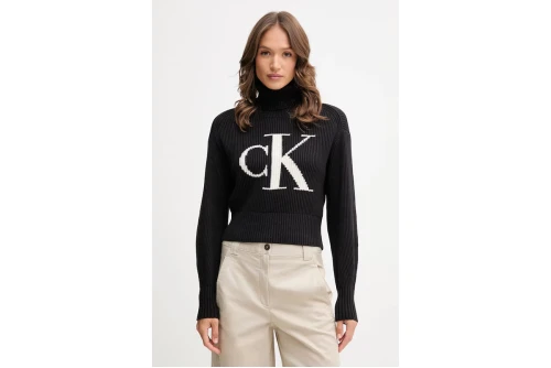 Calvin Klein Contrast Logo Turtleneck Πουλόβερ Γυναικείο (LV047D349G UB1)