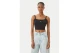 Calvin Klein Ribbed Cotton Cami Γυναικείο Αμάνικο Crop Top Μαύρο