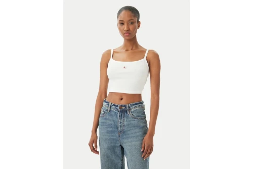 Calvin Klein Ribbed Cotton Cami Crop Top Αμάνικο Γυναικείο (LV047F221G YAF)