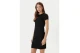 Calvin Klein Monologo Baby Rib Γυναικείο Mini Φόρεμα Μαύρο