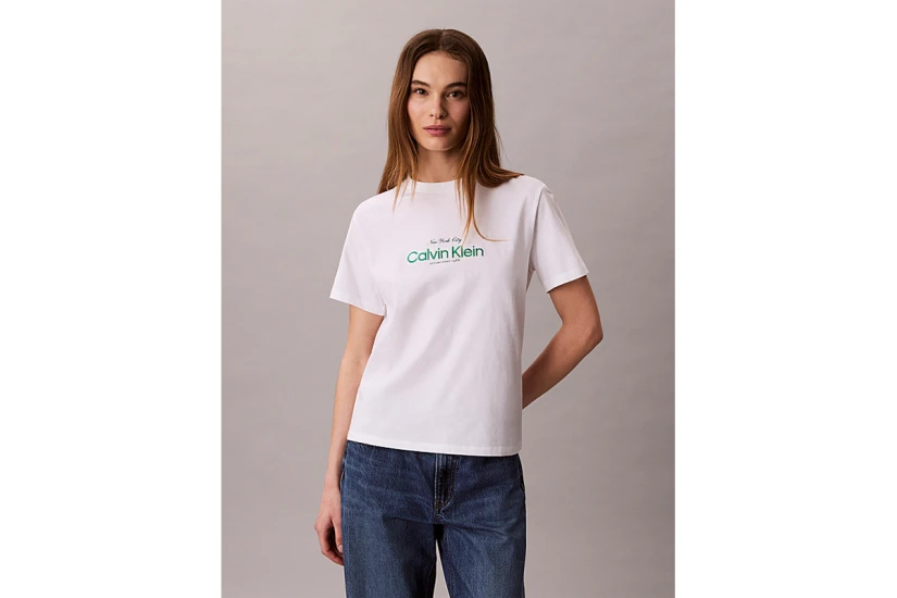 Calvin Klein Classic NYC Logo Γυναικείο Κοντομάνικο T-Shirt Λευκό
