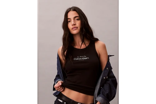 Calvin Klein Ribbed Cotton Μπλούζα Αμάνικη Γυναικεία (LV047F816G UB1)