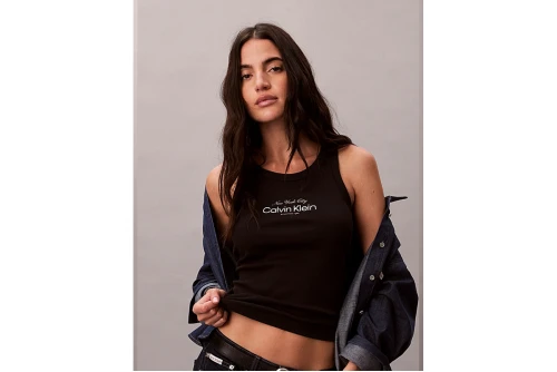 Calvin Klein Ribbed Cotton Μπλούζα Αμάνικη Γυναικεία (LV047F816G UB1)