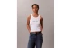 Calvin Klein Ribbed Cotton Γυναικεία Αμάνικη Μπλούζα Λευκή