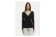 Calvin Klein Woven Label Baby Rib Γυναικεία Βαμβακερή Ζακέτα Μαύρη