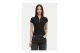 Calvin Klein Monologo Patch Rib Zip Γυναικείο Κοντομάνικο T-Shirt Μαύρο