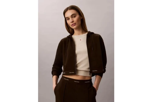 Calvin Klein Cropped Logo Ζακέτα Βαμβακερή Γυναικεία (LV047G252G TO2)