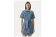 Calvin Klein Belted Denim Shirt Γυναικείο Φόρεμα Mini Μπλε