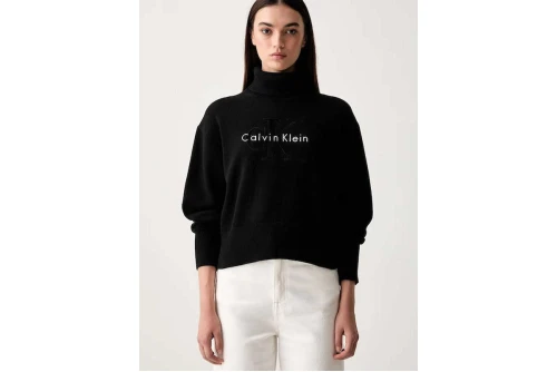 Calvin Klein Ls Logo Tneck Pullover (LV047H329G UB1)