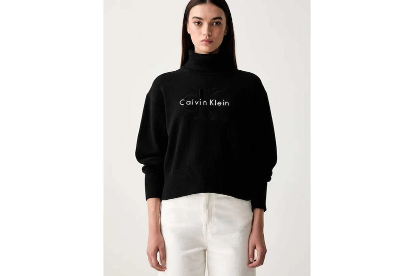 Calvin Klein Ls Logo Tneck Pullover (LV047H329G UB1)