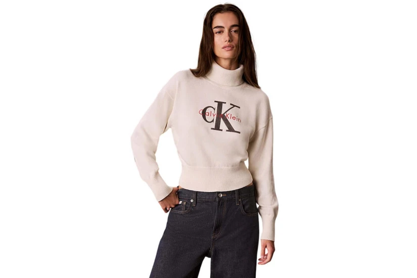 Calvin Klein Ls Logo Tneck Pullover (LV047H329G YAS)