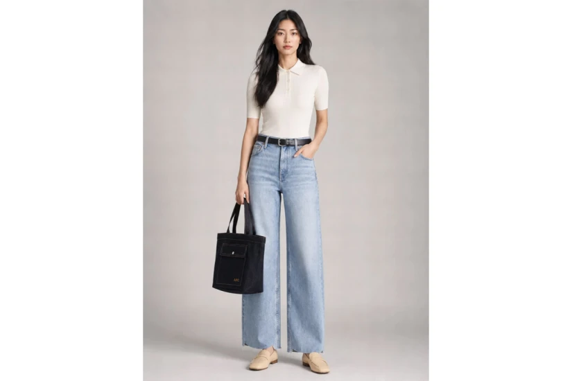 Calvin Klein Relaxed Barrel Γυναικείο Παντελόνι Τζιν Μπλε
