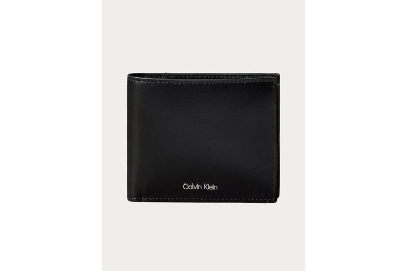 Calvin Klein Leather Bifold Ανδρικό Πορτοφόλι Μαύρο