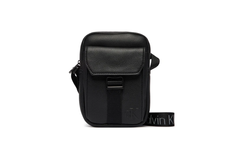 Calvin Klein Webbing Strap Slim Τσαντάκι Χιαστί - Ώμου Μαύρο