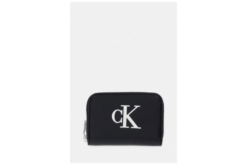 Calvin Klein Bold Ck Medium Zip Around Πορτοφόλι Μαύρο, Λευκό