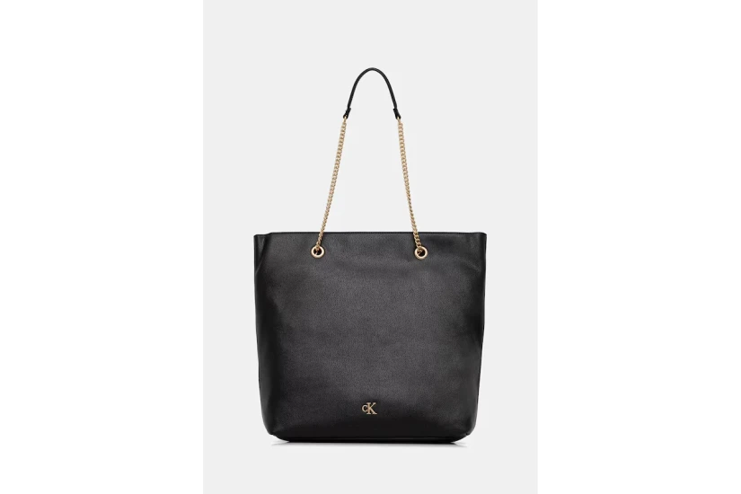 Calvin Klein Minimal Monogram Chain Τσάντα Shopper Μαύρη
