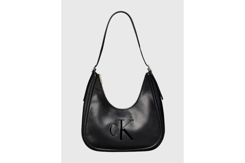 Calvin Klein Soft Touch Crescent Logo Hobo Γυναικεία Τσάντα Ώμου - Χειρός Μαύρη