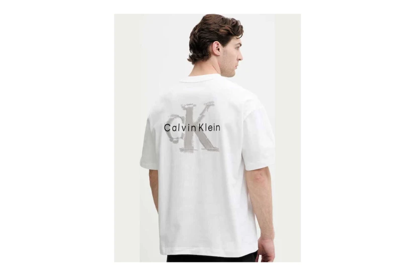 Calvin Klein Embossed Logo Ανδρικό Κοντομάνικο T-Shirt Λευκό