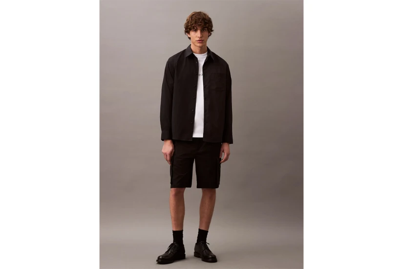 Calvin Klein Cotton Twill Ανδρική Βερμούδα Cargo Μαύρη