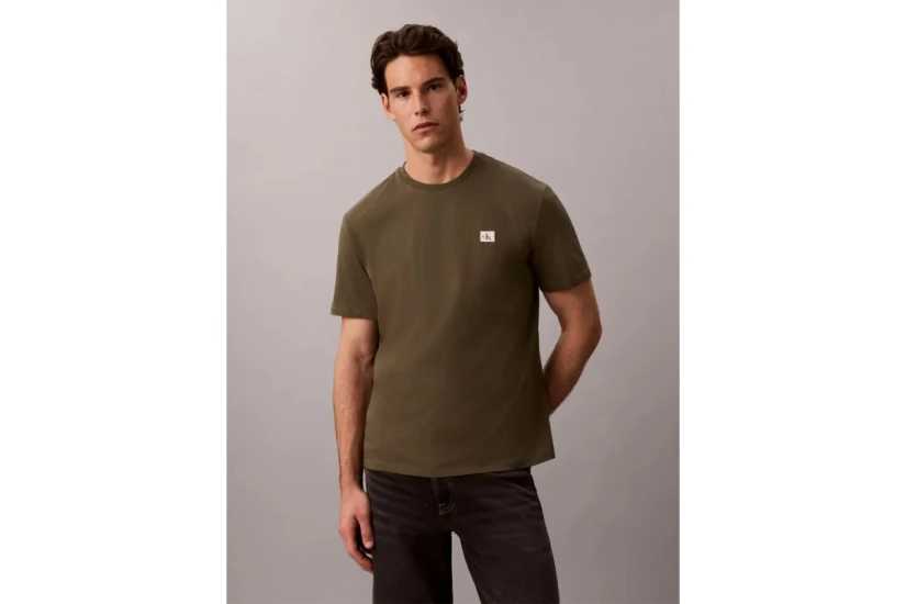 Calvin Klein Cotton Badge Ανδρικό Κοντομάνικο T-Shirt Χακί