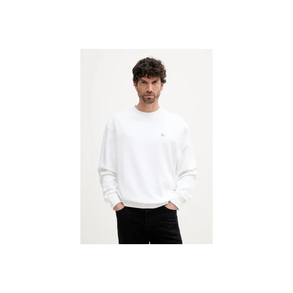 Calvin Klein Cotton Terry Badge Μπλούζα Με Λαιμόκοψη Ανδρική (LV04RC273G YAF)
