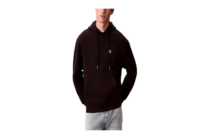 Calvin Klein 350Terry Monogram Ανδρικό Φούτερ με Κουκούλα Μαύρο
