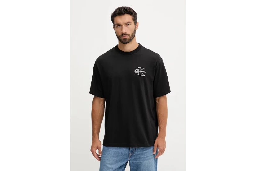 Calvin Klein Seasonal Monologo Ανδρικό Κοντομάνικο T-Shirt Μαύρο