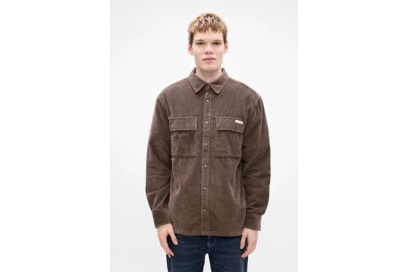 Calvin Klein Corduroy Relaxed Ανδρικό Μακρυμάνικο Πουκάμισο Καφέ