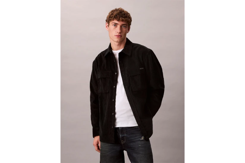 Calvin Klein Corduroy Relaxed Ανδρικό Μακρυμάνικο Πουκάμισο Μαύρο