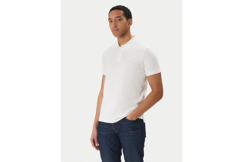 Calvin Klein Classic Monogram Ανδρικό Polo T-Shirt Λευκό