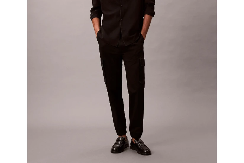Calvin Klein Skinny Ανδρικό Παντελόνι Cargo Μαύρο