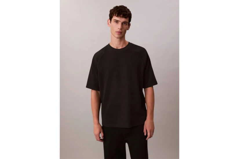Calvin Klein Rib Cozy Flatback Ανδρικό Κοντομάνικο T-Shirt Μαύρο