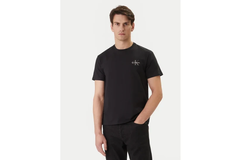 Calvin Klein Jersey Classic Monologo Ανδρικό Κοντομάνικο T-Shirt Μαύρο